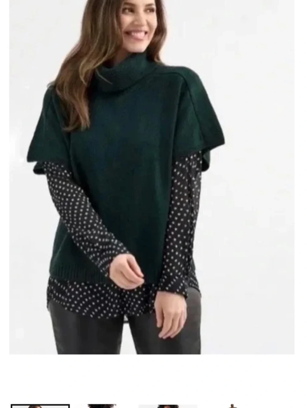 CAbi Takeout Turtle-neck in Forest Green Style #4652 - Picture 2 of 3